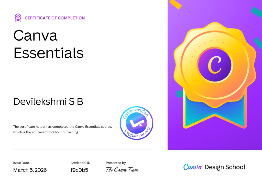 Canva Essentials Certificate