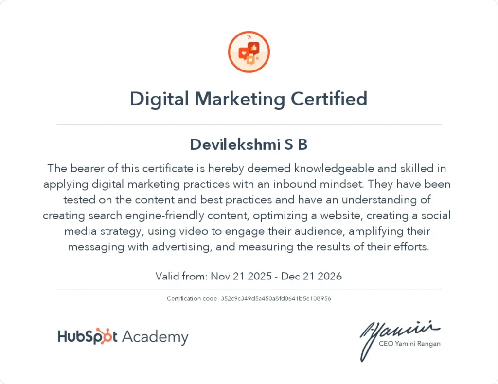 hubspot certificate